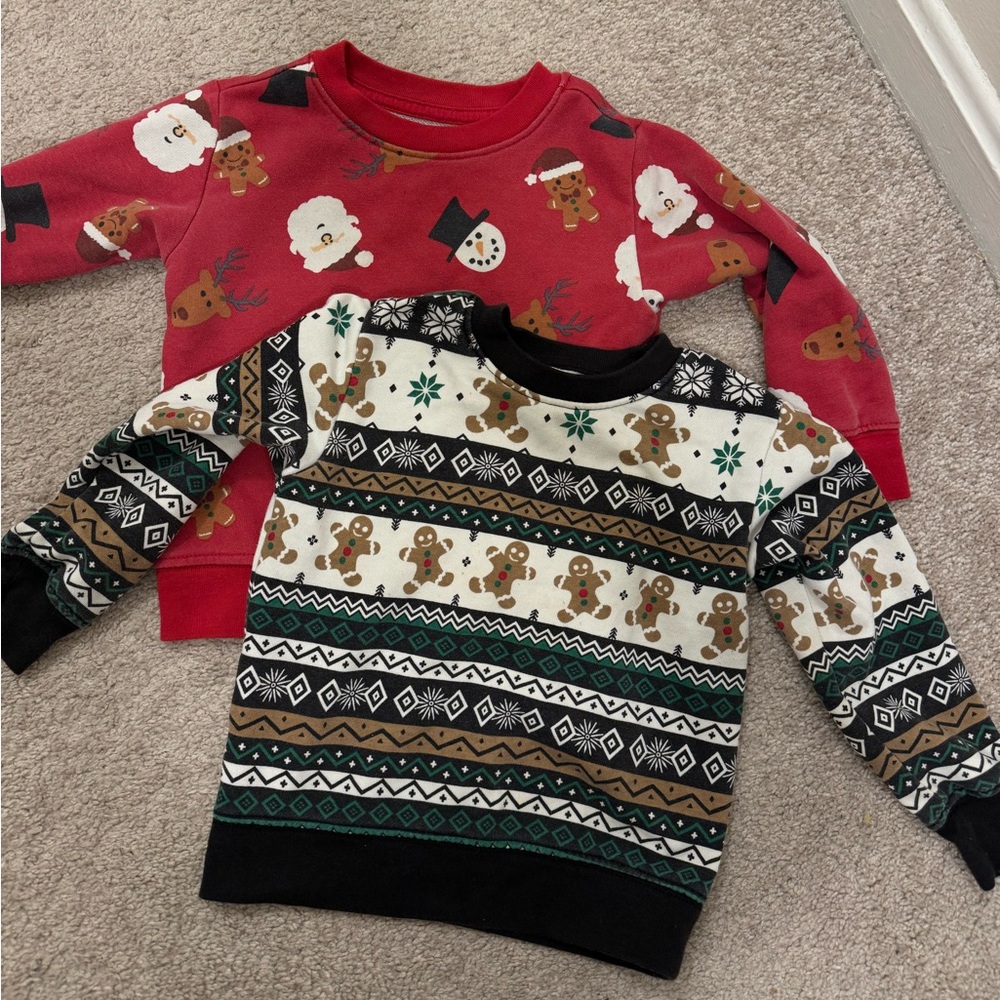 Festive Kids Sweater Set - Red and Black
